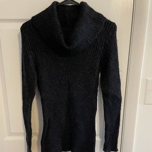 Black Slim Cowl Neck Sweater (Wool Blend)
